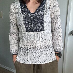 Block Print 3/4 Sleeve Top